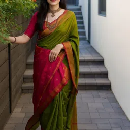 VILLE FASHION Zari Kanjeevaram Saree-picture-22