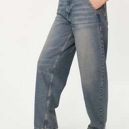 Trendyol Women Light Fade Clean Look Pure Cotton Jeans-image-57