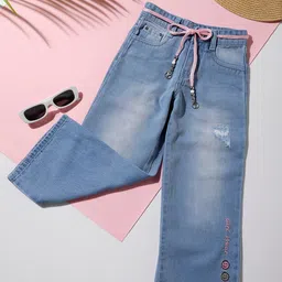 Macwin Girls Relaxed Fit Mildly Distressed Heavy Fade Jeans-picture-47