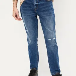 max Men Mildly Distressed Light Fade Whiskers Stretchable Jeans-image-6