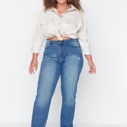 Trendyol Mid Rise Clean Look Light Fade Cotton Jeans-picture-35