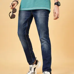 SF JEANS by Pantaloons Men Slim Fit Mildly Distressed Light Fade Jeans-image-96