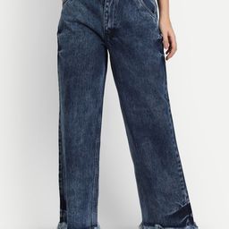 AngelFab Women Jean Wide Leg Light Fade Jeans-picture-35
