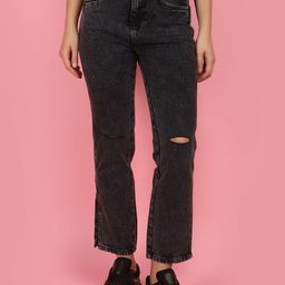 V-Mart Women High-Rise Slash Knee Heavy Fade Jeans-picture-11