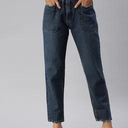 SHOWOFF Women Navy Blue High-Rise Light Fade Jeans-image-74