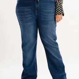 FREAKINS Women Plus Size Bootcut Light Fade Whiskers & Chevrons Stretchable Jeans-picture-11