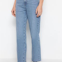 Trendyol Women Mid-Rise Pure Cotton Heavy Fade Jeans-picture-37