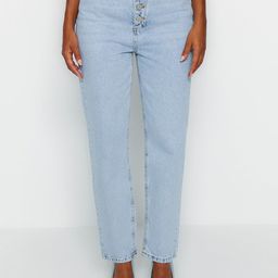 Trendyol Women Clean Look Heavy Fade Pure Cotton Jeans-image-98