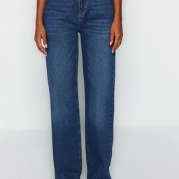 Trendyol Women Light Fade Clean Look Pure Cotton Jeans-image-92
