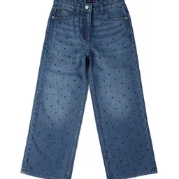 Allen Solly Junior Girls Mid-Rise Clean Look Light Fade Embellished Cotton Jeans-picture-23