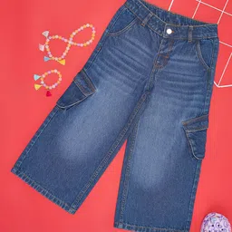 Pantaloons Junior Girls Cropped Flared Low Distress Mid-Rise Light Fade Jeans-picture-21