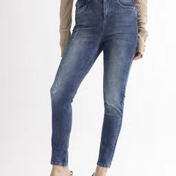 RAREISM Women Blue High-Rise Low Distress Light Fade Jeans-image-84
