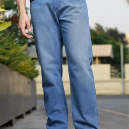 RAGZO Men Relaxed Fit Clean Look Light Fade Cotton Jeans-picture-8