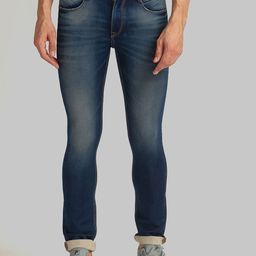 Parx Men Blue Skinny Fit Mildly Distressed Heavy Fade Non Stretchable Jeans-image-30