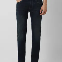 VAN HEUSEN DENIM LABS Men Navy Blue Slim Fit Heavy Fade Jeans-image-97