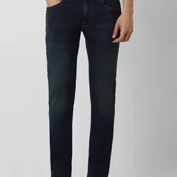 VAN HEUSEN DENIM LABS Men Navy Blue Slim Fit Heavy Fade Jeans-image-48
