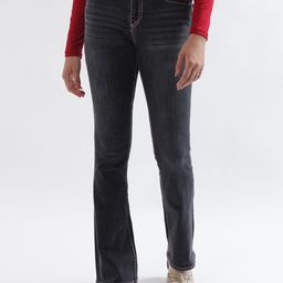 True Religion Women Big T Becca Bootcut Fit Black Mid Rise Jeans-image-55