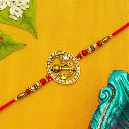 aadita Men Gold-Toned Stone String Handmade Rakhi-image-61