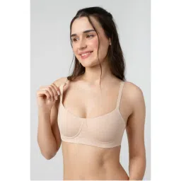 bodyline Nude Seamless Lightly Padded Adjustable Straps and Wire Free Demi Bra-picture-9