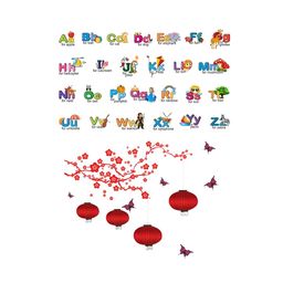 prettykrafts 2Pcs Yellow & Blue Alphabets & Bird Cage Wall Stickers-image-7
