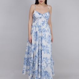 SWISHIN Women Floral Print Shoulder Straps Maxi Dress-image-86