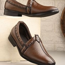 LAUREL FASHION FEVER Men Textured Leather Mojaris-image-26