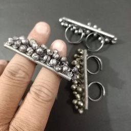 gurjari jewellers Set Of 3 Silver-Plated Oxidised Finger Ring-image-37