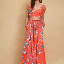 Gulabo by Abu Sandeep Women Floral Print Relaxed Flared Parallel Trousers-picture-44