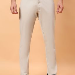MEGHZ Men Urban Slim Mid-Rise Cotton Chinos Trouser-image-83