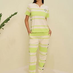 Sweet Dreams Women Striped Printed Pure Cotton Night suit-image-25