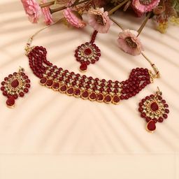 Anouk Women Maroon Jewellery Set-image-23