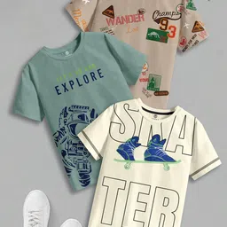 CODEZ Boys 3 Pure Cotton T-shirt-image-95