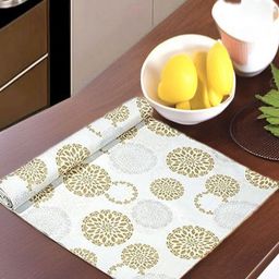 REVEXO White & Gold Printed Water-Resistant Shelf Liner-image-86