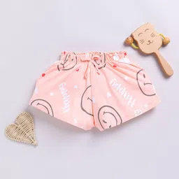 Happy Faces Girls Conversational Printed Pure Cotton Shorts-picture-4