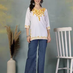Clora Creation Viscose Rayon Embroidered Tunic image 3