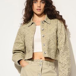 ONLY Women Crop Denim Jacket with Embroidered-31
