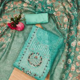 Rangtulika Women Floral Embroidered Beads and Stones Unstitched Dress Material-image-95