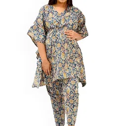 30 Looks Women Floral Printed Cotton Kurta with Trousers-image-18