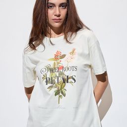 The Roadster Lifestyle Co. Women Graphic Printed Round Neck Cotton Oversized T-shirt-image-99