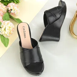 CLOG LONDON Wedge Heel Open Back Sandals-17