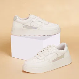 Forever Glam by Pantaloons Women Perforations PU Sneakers-47