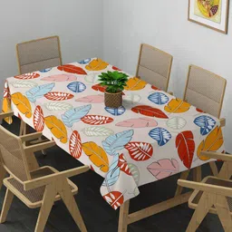 Arrabi Cream-Coloured & Blue Floral Printed 8-Seater Table Cover-19
