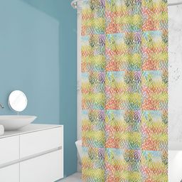 ArtzFolio White & Green Printed Waterproof Shower Curtains-image-90
