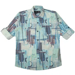 CAVIO Boys Comfort Spread Collar Abstract Printed Cotton Casual Shirt-image-62