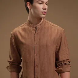 HIGHLANDER Men Comfort Opaque Striped Casual Shirt-image-83