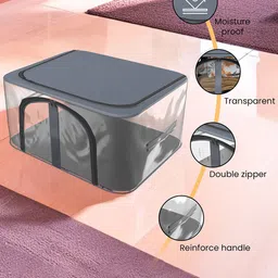 Kuber Industries Grey Set of 6 Regular Drawer Organiser Organisers image 3
