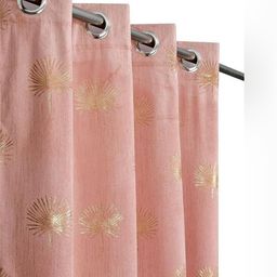 Aura Pink & Gold-Toned Room Darkening Window Curtain-picture-38