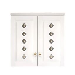 DZYN Furnitures White & Yellow Wooden Barvya Pooja Mandir With Door-27