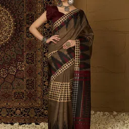 KALINI Bagh Silk Cotton Ikat Saree-image-3