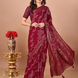 DIVASTRI Bandhani Poly Chiffon Designer Bandhani Saree-image-96